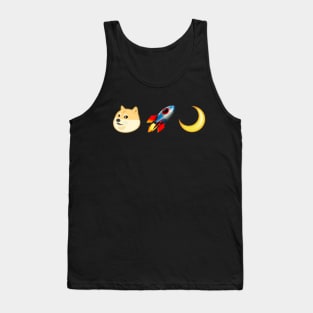 Dogecoin to the Moon emojis Tank Top